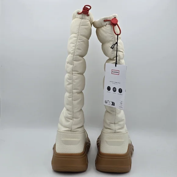NIB NWT Hunter Intrepid Tall Rain/Snow Boots, White Willow/Gum, Women's 6 - Picture 13 of 16